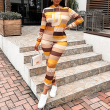 Laden Sie das Bild in den Galerie-Viewer, Lässig Gestreiftes 2-Teiliges Set