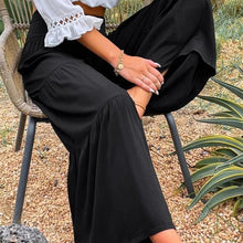 Laden Sie das Bild in den Galerie-Viewer, Sommerhose mit weitem Bein aus Baumwolle und Leinen