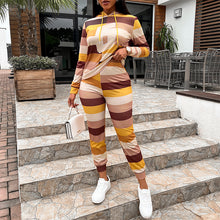 Laden Sie das Bild in den Galerie-Viewer, Lässig Gestreiftes 2-Teiliges Set