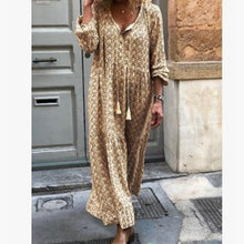 Laden Sie das Bild in den Galerie-Viewer, Elegantes langes Kleid mit V-Ausschnitt