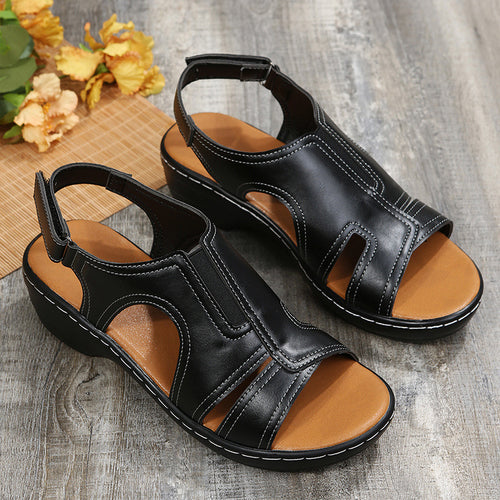 Modische Einfarbige PU-Sandalen