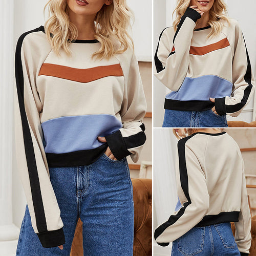 Stilvolles Langärmliges Sweatshirt mit Farbblockmuster