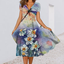 Laden Sie das Bild in den Galerie-Viewer, Maxirockkleid mit Positionsdruck