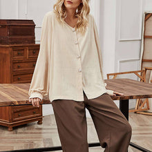 Laden Sie das Bild in den Galerie-Viewer, Einreihiges Lockeres Damenhemd