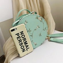 Laden Sie das Bild in den Galerie-Viewer, Runde Handtaschen aus PU-Leder mit weicher Spitze