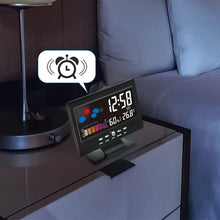 Laden Sie das Bild in den Galerie-Viewer, Digitaler LED-Wecker mit Temperatur- und Feuchtigkeitsüberwachung