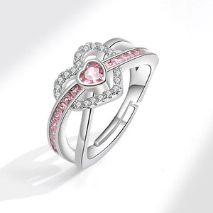 Rosa Herz Ring umgeben