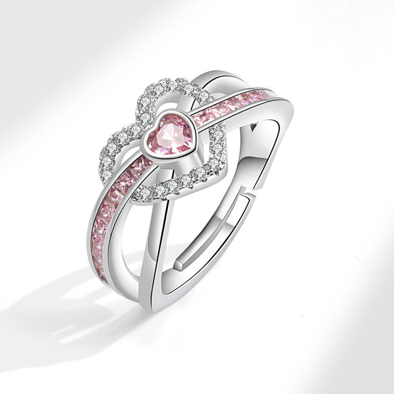 Rosa Herz Ring umgeben