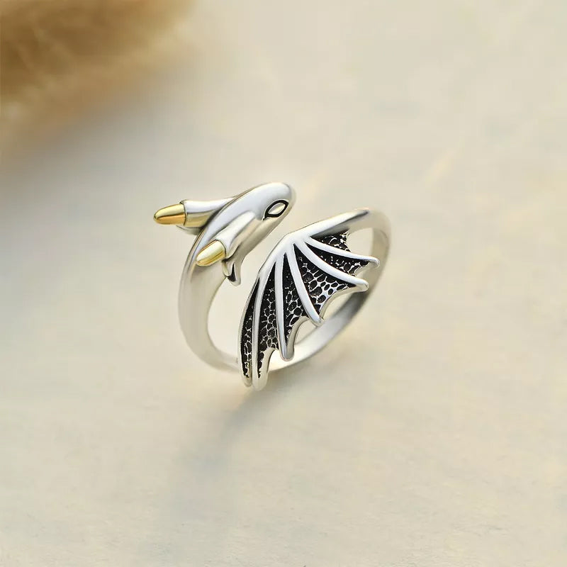 Kleiner Drache verstellbarer Ring