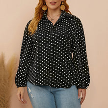 Laden Sie das Bild in den Galerie-Viewer, Gepunktete Bluse mit Ballonärmeln