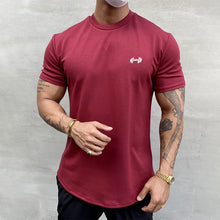 Laden Sie das Bild in den Galerie-Viewer, Elastisches Sport-T-Shirt aus reiner Baumwolle