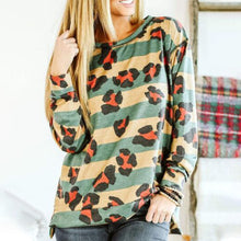 Laden Sie das Bild in den Galerie-Viewer, Lockeres Gestreiftes T-Shirt mit Rundhalsausschnitt