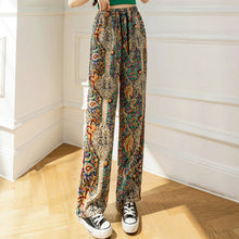 Laden Sie das Bild in den Galerie-Viewer, Bedruckte Hose mit weitem Bein für Damen