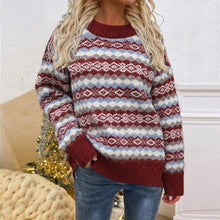 Laden Sie das Bild in den Galerie-Viewer, Weihnachten Gestreifter Strickpullover