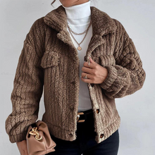 Laden Sie das Bild in den Galerie-Viewer, Revers-Plüsch-Jacke