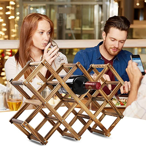 Klappbares Weinregal aus Holz