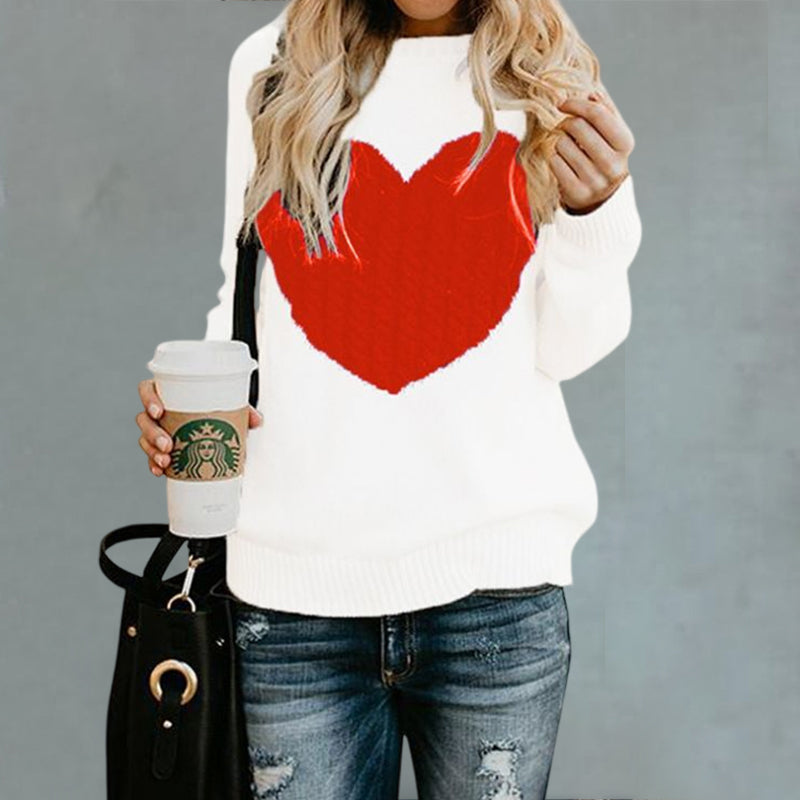 Stilvoller Warmer Herzpullover