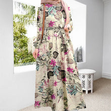 Laden Sie das Bild in den Galerie-Viewer, Neues Langes Kleid Mit Vintage-Print