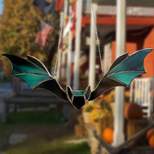 Laden Sie das Bild in den Galerie-Viewer, Halloween Fledermaus Buntglas Fensterbehänge