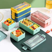 Laden Sie das Bild in den Galerie-Viewer, Tragbare doppellagige Lunchbox