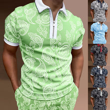 Laden Sie das Bild in den Galerie-Viewer, Herren Sommer stylisches bedrucktes Poloshirt
