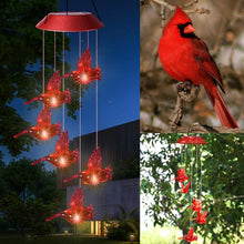 Laden Sie das Bild in den Galerie-Viewer, Solar roter- Vogel Wind Glockenspiel Licht