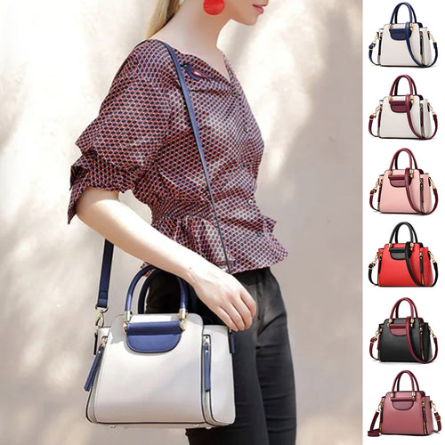 Modische Kontrast-Handtasche Aus PU-Leder