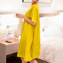 Laden Sie das Bild in den Galerie-Viewer, Super weiches bequemes kurzärmliges lockeres Pyjamakleid