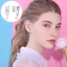 Laden Sie das Bild in den Galerie-Viewer, Katze Silber Ohrringe