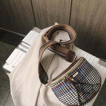 Laden Sie das Bild in den Galerie-Viewer, Damen Karierte Umhängetasche mit breiten Trägern