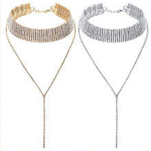 Laden Sie das Bild in den Galerie-Viewer, Strass Quaste Halskette