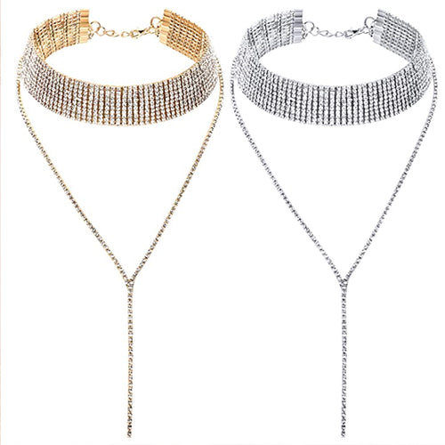 Strass Quaste Halskette