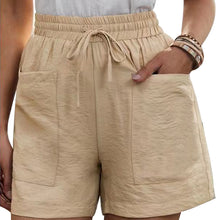 Laden Sie das Bild in den Galerie-Viewer, Einfarbige kurze Damenhose mit zwei Taschen