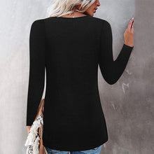 Laden Sie das Bild in den Galerie-Viewer, Langärmliges Lockeres T-Shirt mit Leopardenmuster