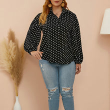 Laden Sie das Bild in den Galerie-Viewer, Gepunktete Bluse mit Ballonärmeln
