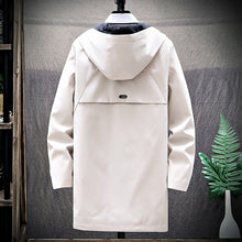 Laden Sie das Bild in den Galerie-Viewer, Mittellanger Trenchcoat mit Kapuze