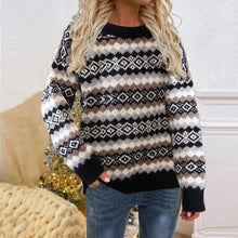 Laden Sie das Bild in den Galerie-Viewer, Weihnachten Gestreifter Strickpullover