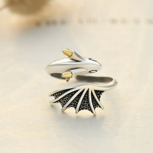 Kleiner Drache verstellbarer Ring