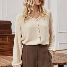 Laden Sie das Bild in den Galerie-Viewer, Einreihiges Lockeres Damenhemd