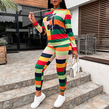 Laden Sie das Bild in den Galerie-Viewer, Lässig Gestreiftes 2-Teiliges Set