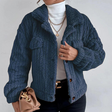 Laden Sie das Bild in den Galerie-Viewer, Revers-Plüsch-Jacke
