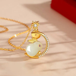 Hetian Jade-Kaninchen-Halskette