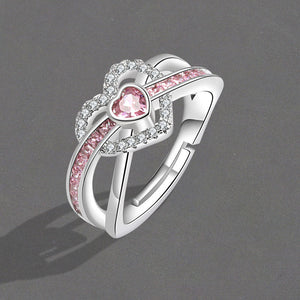 Rosa Herz Ring umgeben