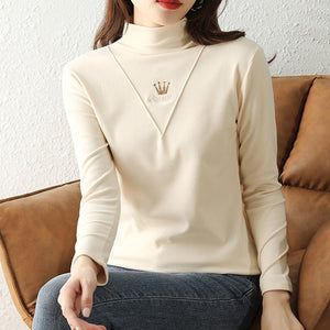 Lässige Langarm-Rollkragenpullover für Damen