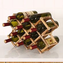 Laden Sie das Bild in den Galerie-Viewer, Klappbares Weinregal aus Holz