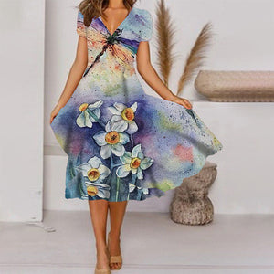 Maxirockkleid mit Positionsdruck