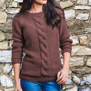 Damen Strickpullover mit Rundhalsausschnitt