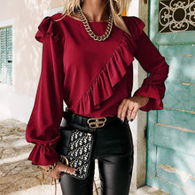 Laden Sie das Bild in den Galerie-Viewer, Elegante Bluse mit Rüschen für Damen