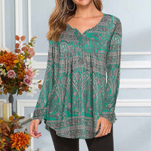 Laden Sie das Bild in den Galerie-Viewer, Bedrucktes, lockeres Langarm-T-Shirt