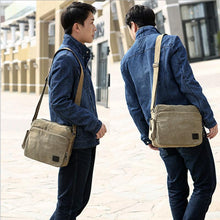 Laden Sie das Bild in den Galerie-Viewer, Herr Vintage Schultertasche aus Segeltuch